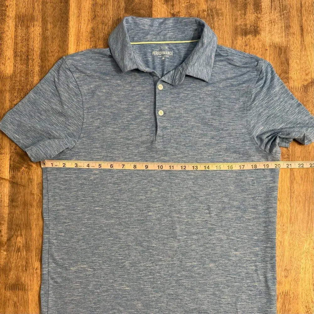 J. Crew Performance Polo Short Sleeve Golf Resort Preppy Heather Blue Men Medium